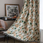 Beige Flower Tassel Semi Blackout Curtain for Privacy