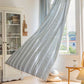Striped Hollow-Out Tassel Light Filtering Curtain