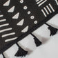 Black Pattern Tassel Tier Curtain