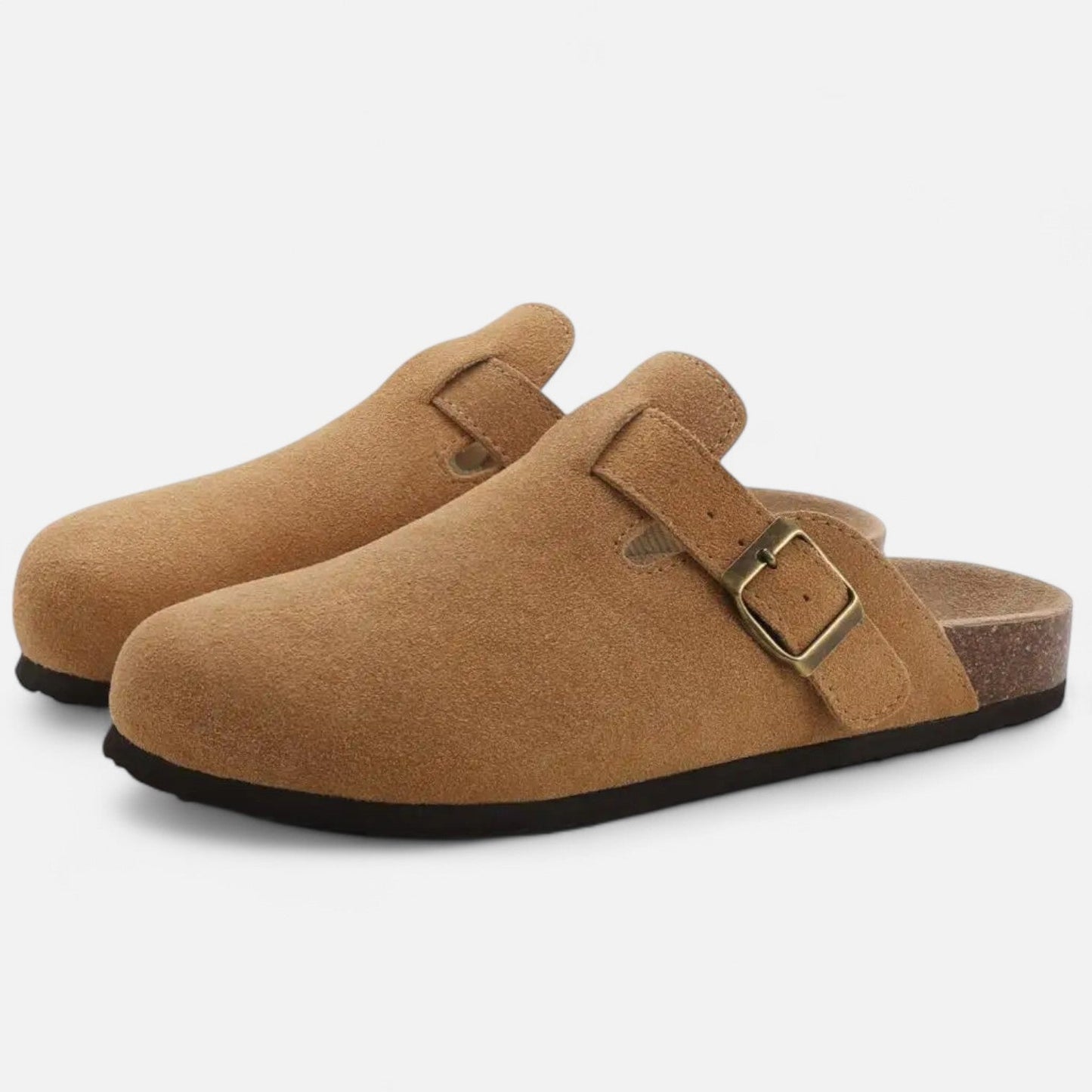 Virashoper Men’s Suede Mules – Sculpted Clog-Inspired Comfort