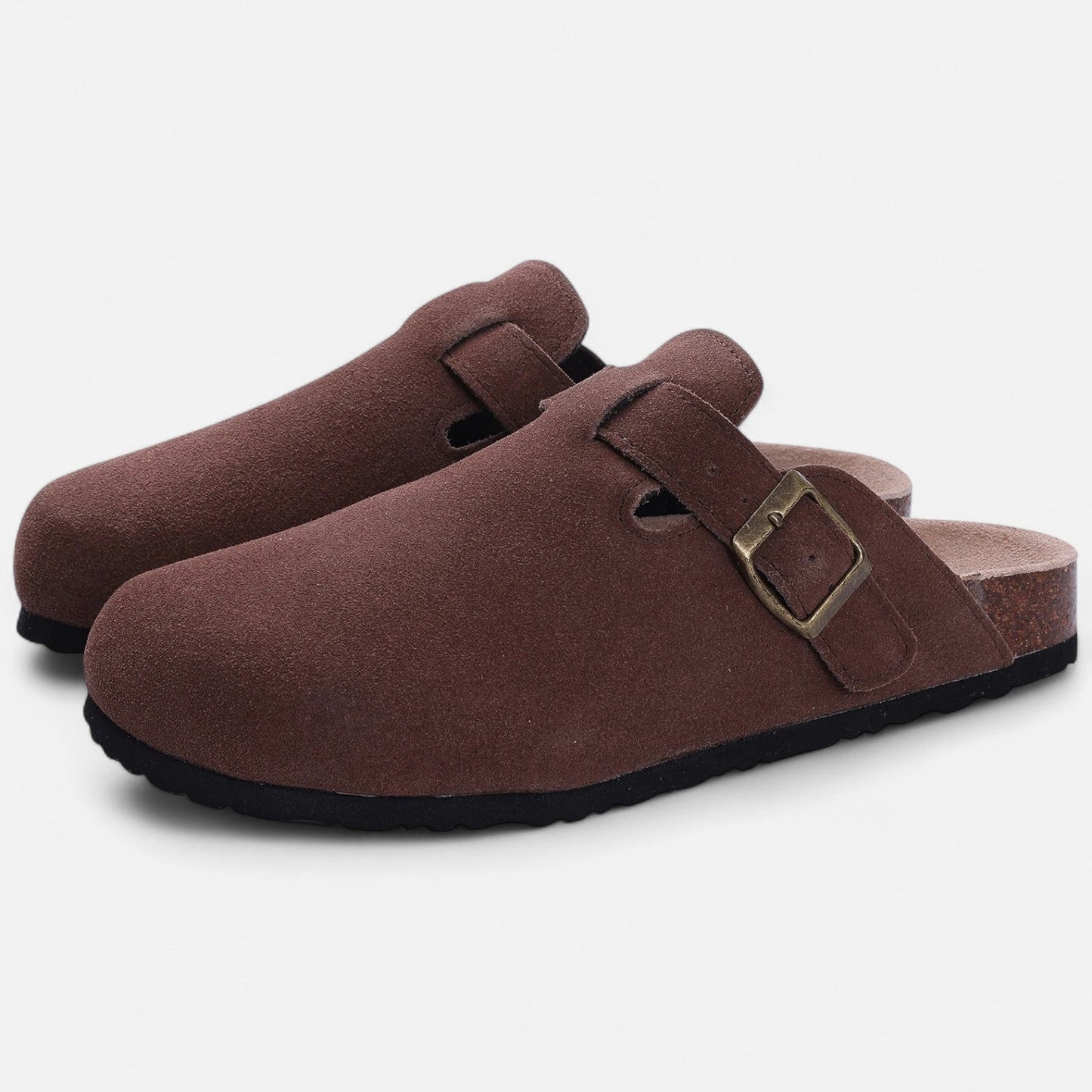 Virashoper Men’s Suede Mules – Sculpted Clog-Inspired Comfort