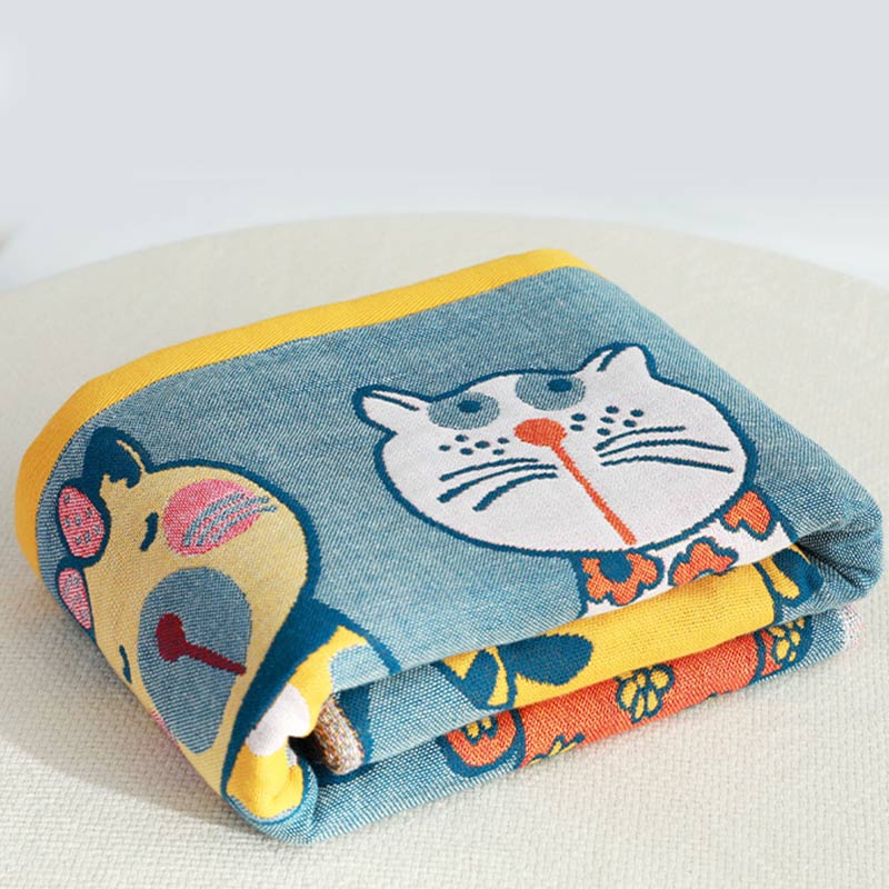 Cat Cotton Bath Towel Baby Blanket Soft Durable