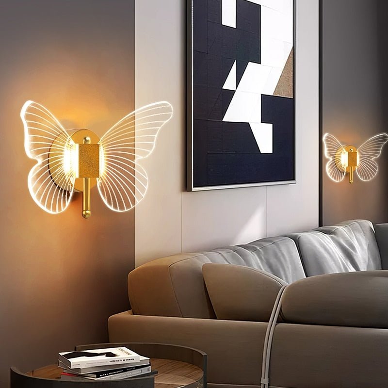 Butterfly Inspired LED Wall Light – Farfalla Style in Acrylic and Metal