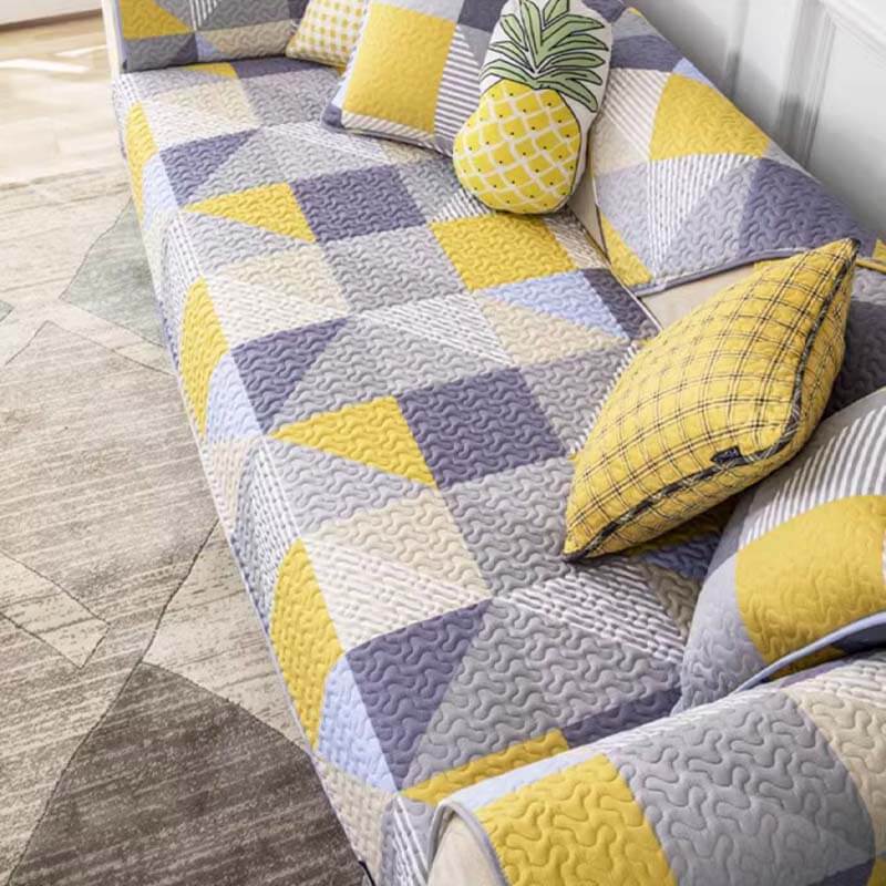 Artistic Geometric Pattern Washable Cotton Couch Cover