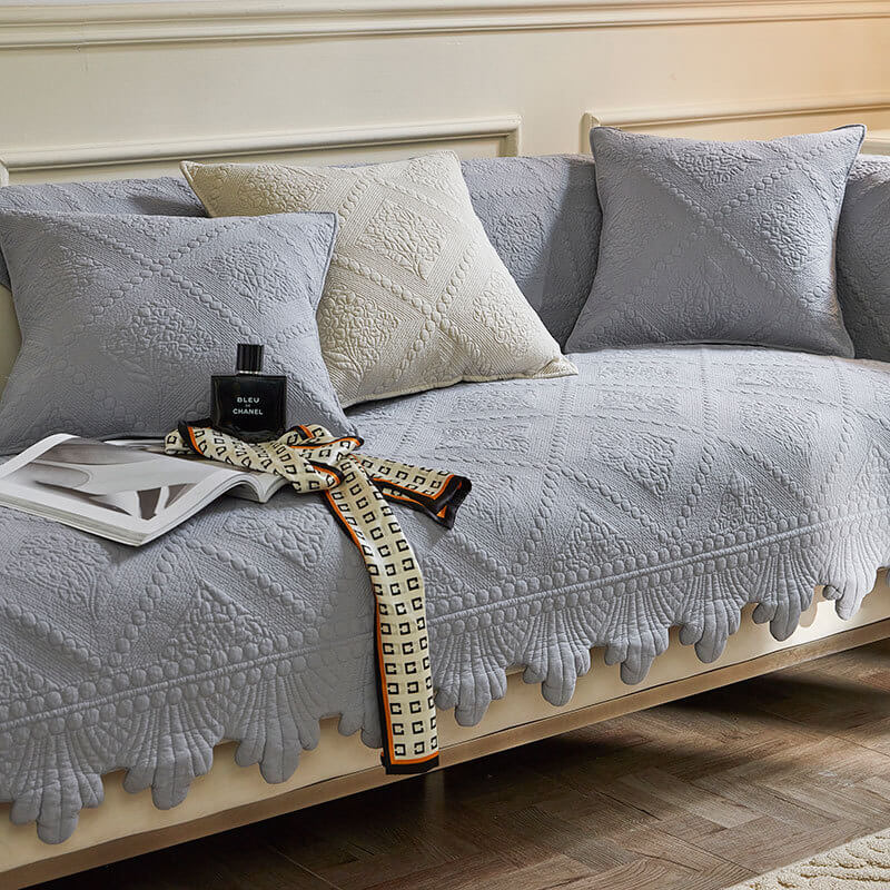 Fashion Leaf Trim Cotton Washable Couch Cover 70x70 cm