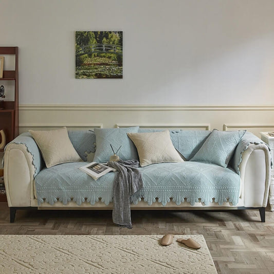 Fashion Leaf Trim Cotton Washable Couch Cover 70x70 cm