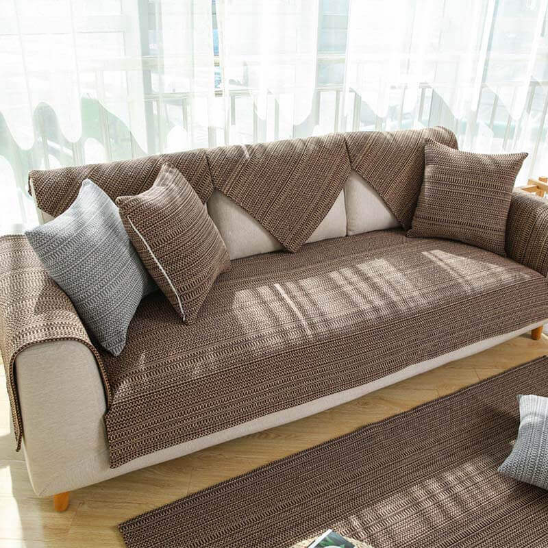 Nature Linen Handwoven Anti-scratch Couch Cover 70x70 cm