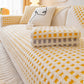 Warm Sherpa Fleece Plaid Couch Cover Furniture Protector
