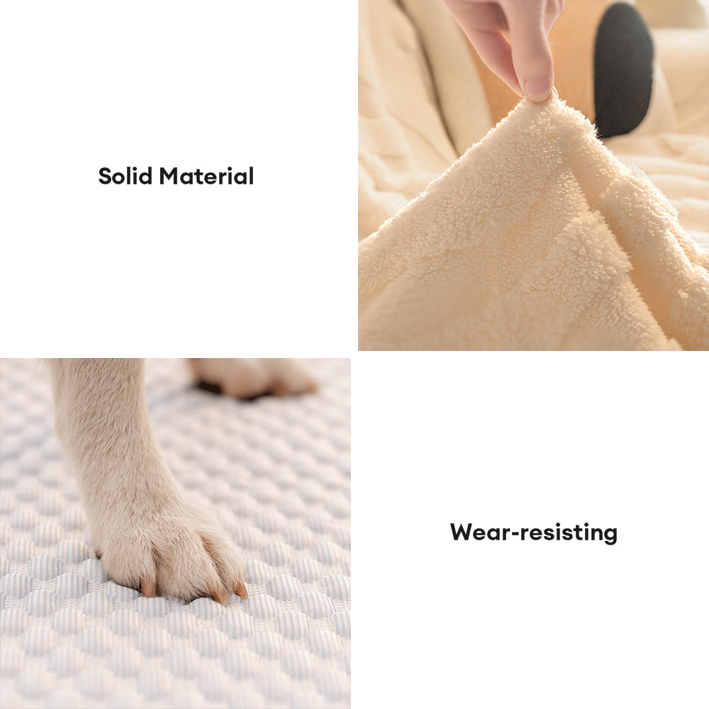 Warm Plush Curved Jacquard Non-Slip Sofa Protector Cover