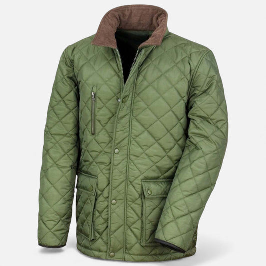 Virashoper Men’s Quilted Gold Fleece-Lined Jacket