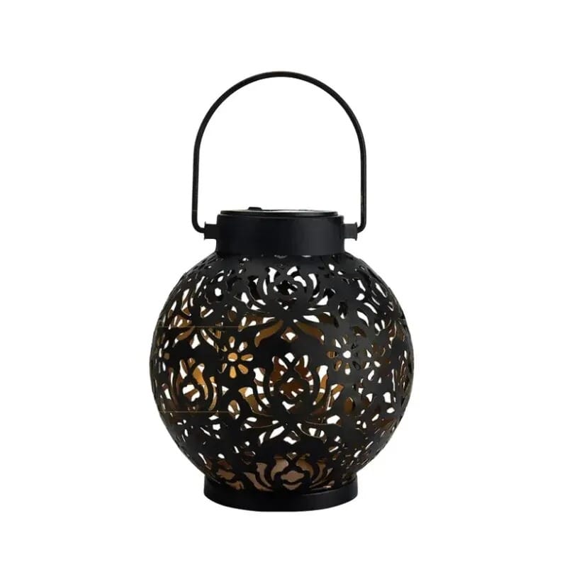 Outdoor Solar Lantern with Carved Design