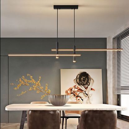Modern LED Linear Pendant Light – Adjustable Height & Dimmable Options