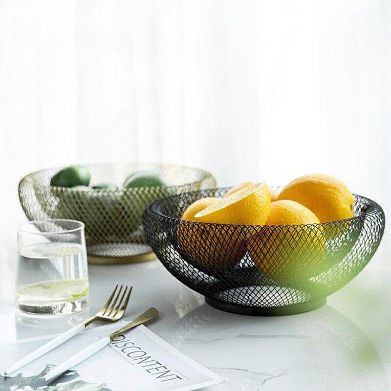 Double-Walled Mesh Fruit Bowl – Decorative Metal Centrepiece
