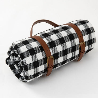 Check Picnic Blanket with Carry Straps – Family Size