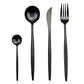 Elegant Black Stainless Steel Cutlery Set
