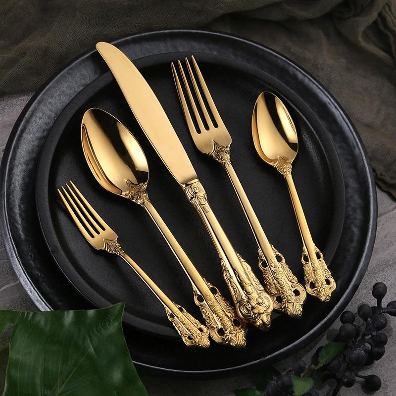 Ducal Gold Stainless Steel Cutlery Set – Elegant Silhouette Design