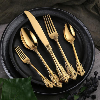 Ducal Gold Stainless Steel Cutlery Set – Elegant Silhouette Design